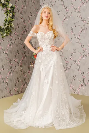 3D Floral Off Shoulder Wedding Gown by GLS Gloria GL3423 - Outlet