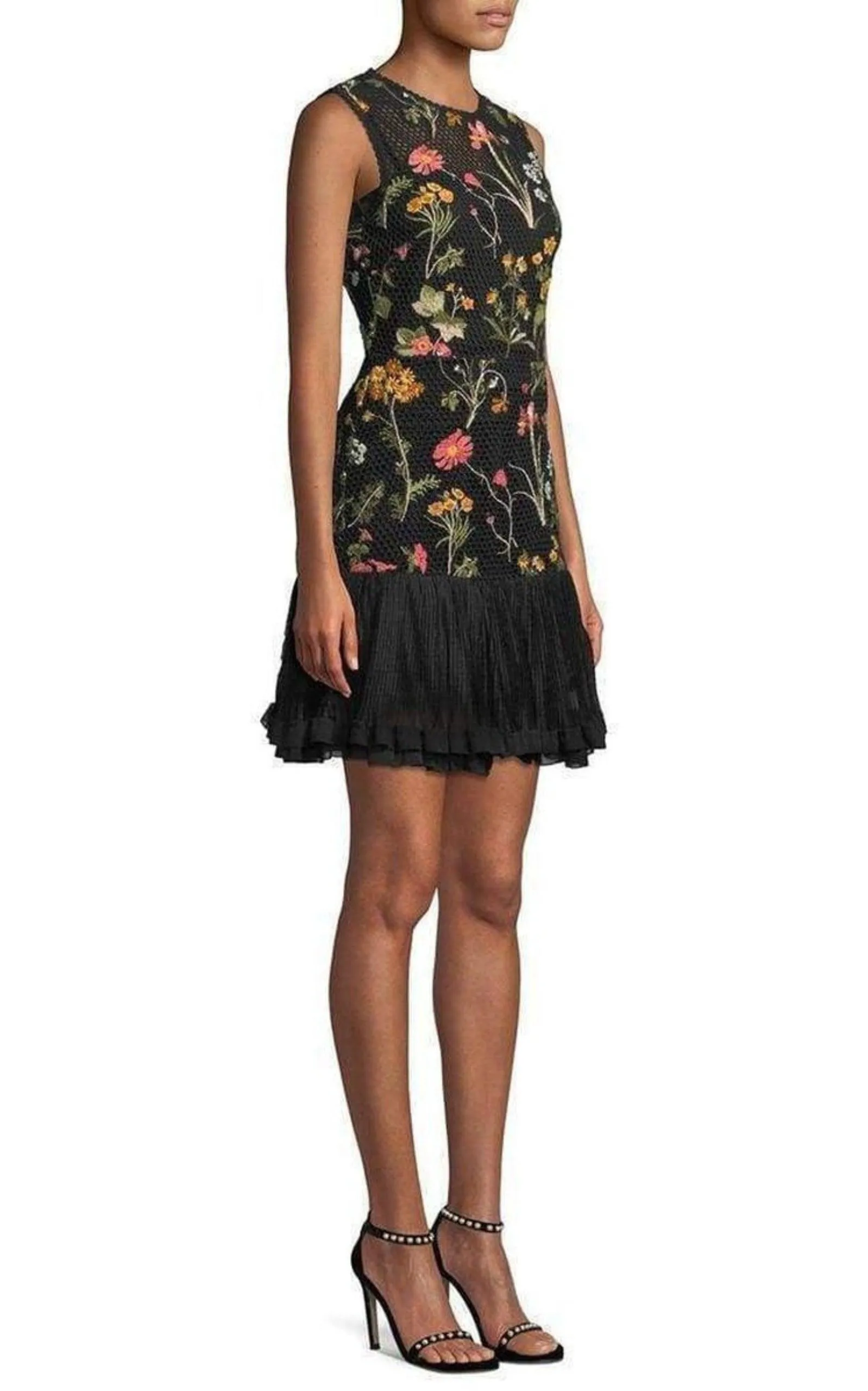 Embroidered Flower Lace Dress