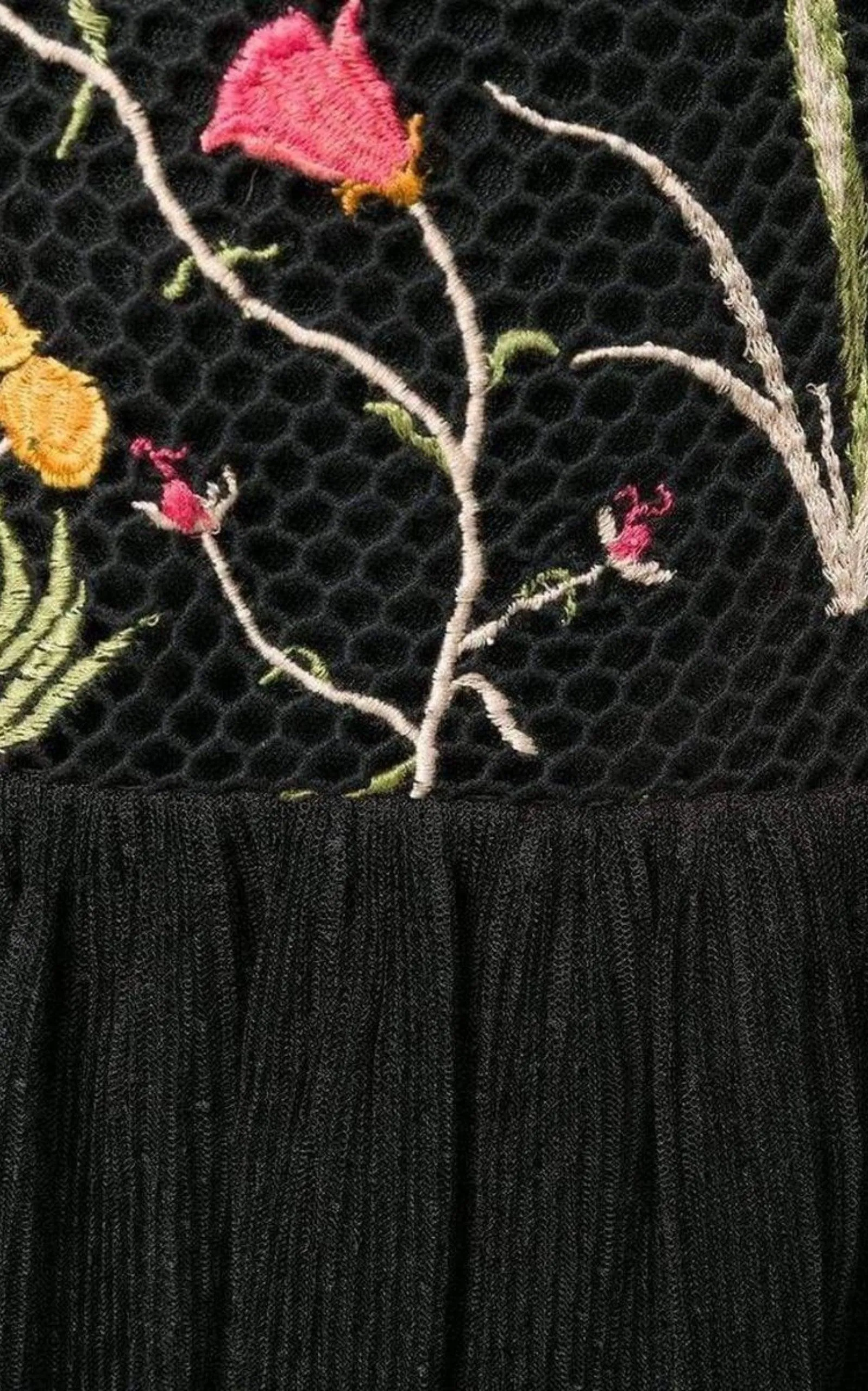Embroidered Flower Lace Dress