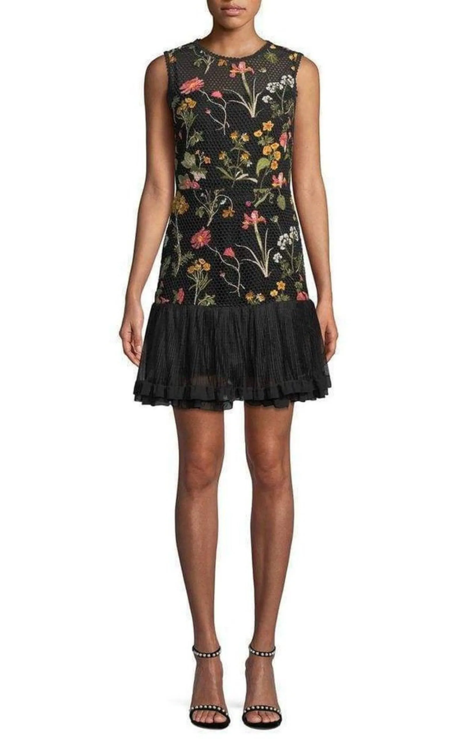 Embroidered Flower Lace Dress