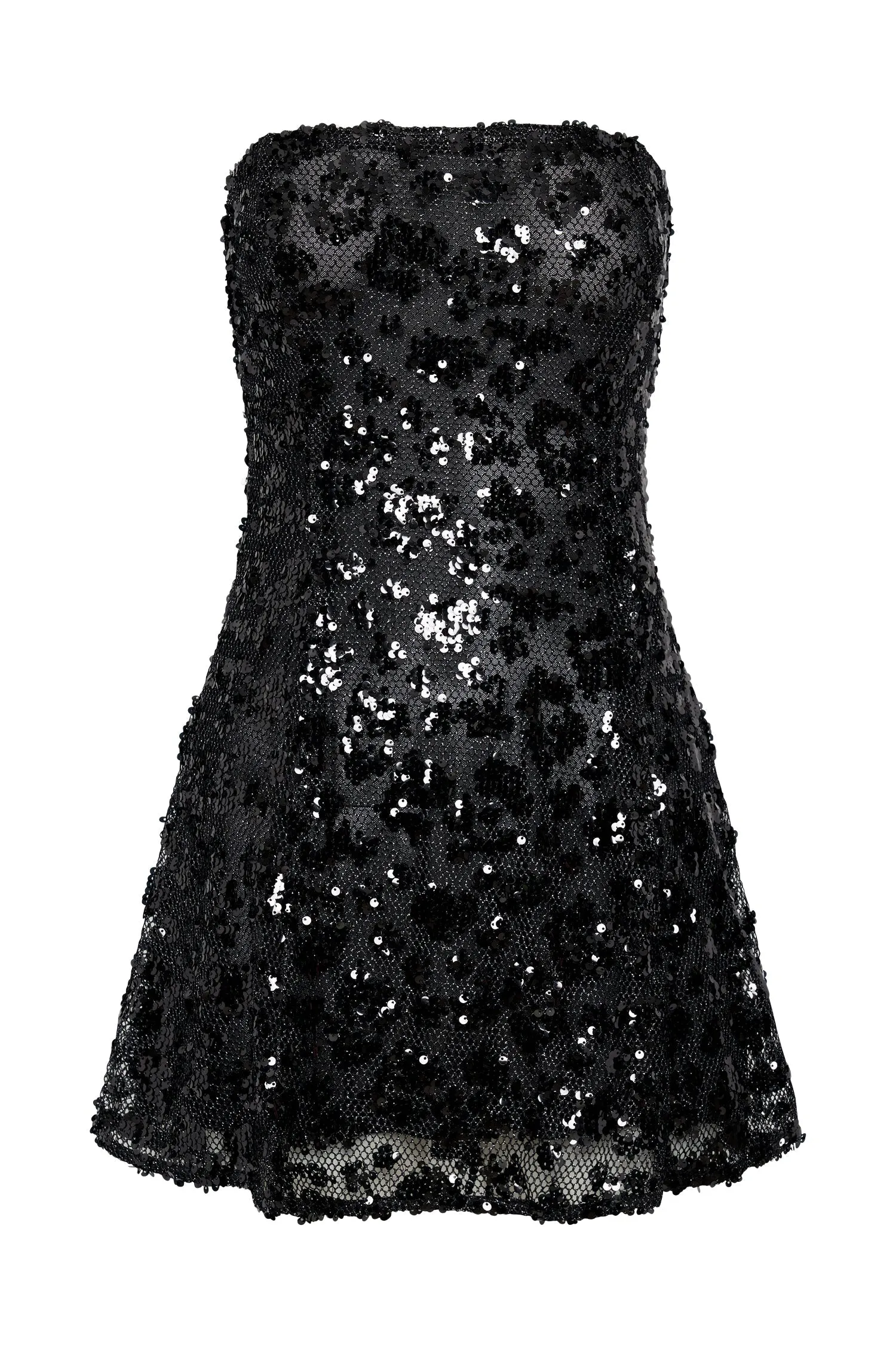 Everleigh Black Strapless Sequin Mini Dress