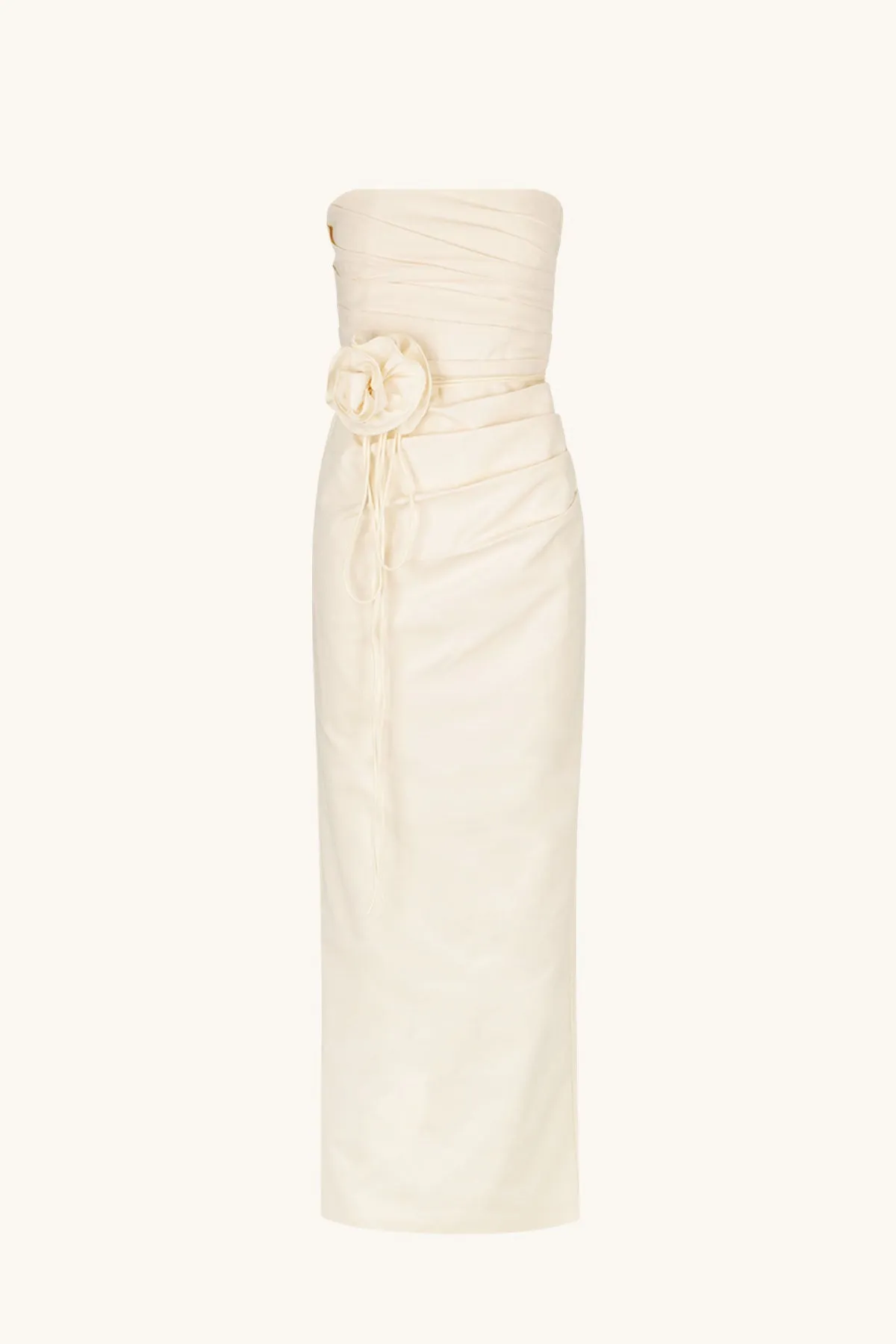 Strapless Draped Lani Maxi Dress in Ivory