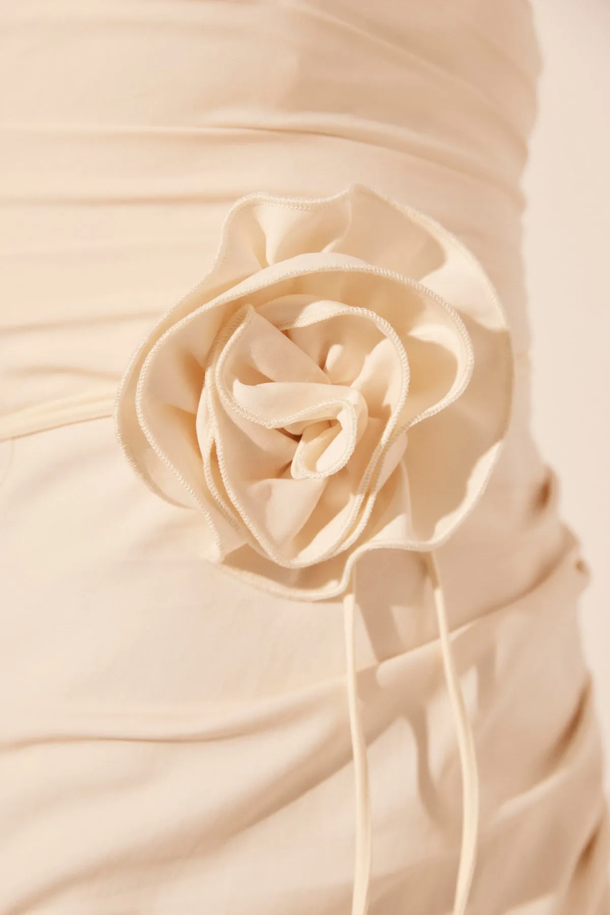 Strapless Draped Lani Maxi Dress in Ivory